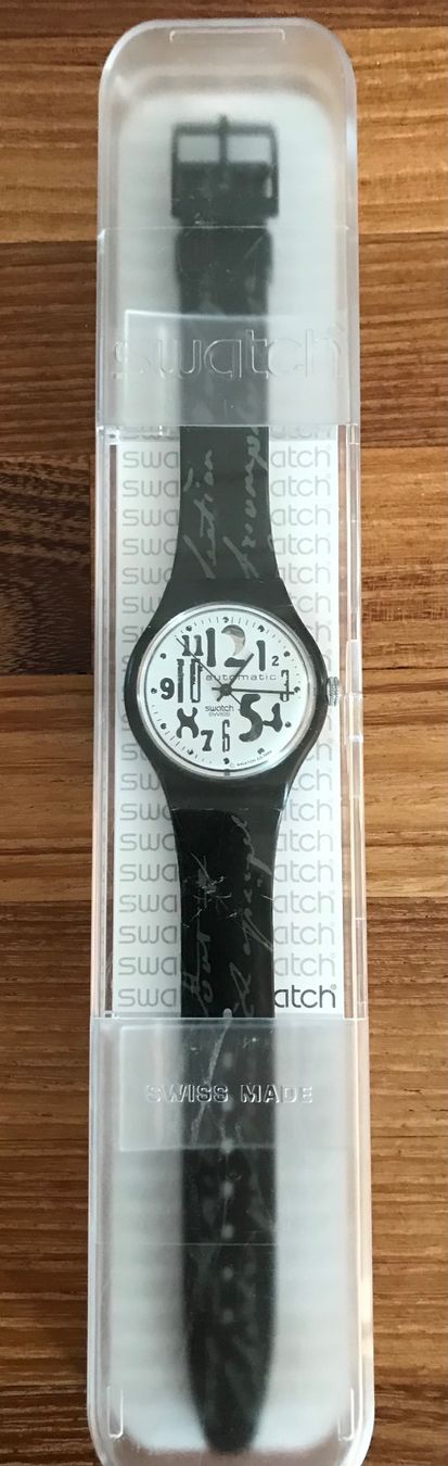 Swatch Orologi: SWATCH Automatic Uhr Blackboard SAB103 – Nuovo (secondo la descrizione) da Ossingen venduto da Orelius 1