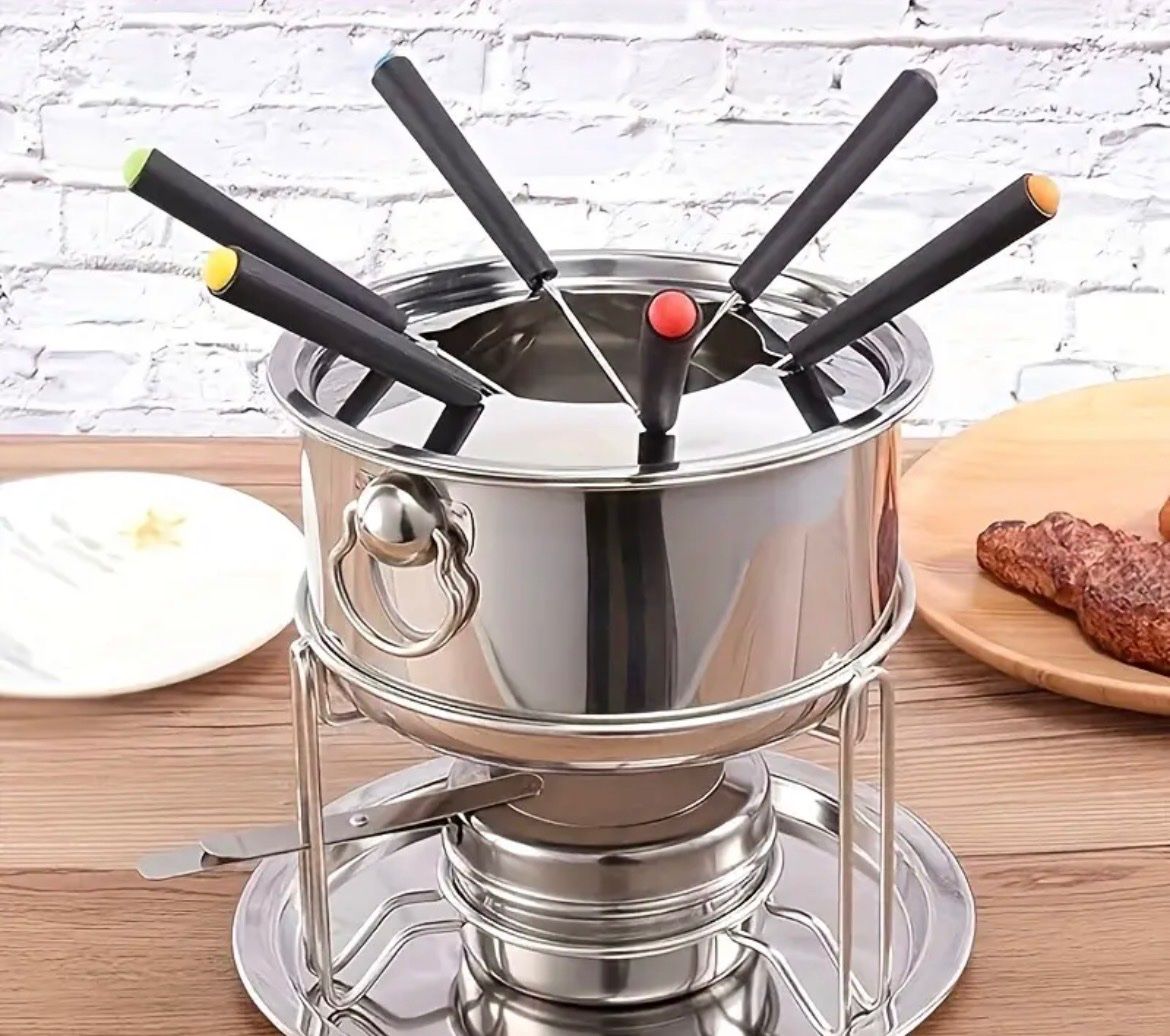 Elettrodomestici da cucina: Käsefondue Set, Edelstahl, 6 Gabeln – Nuovo e nell'imballaggio originale da Emmenbrücke venduto da ShopDirect 1