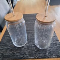 -2- neue Trinkbecher aus Glas von "Glasi Hergiswil"
