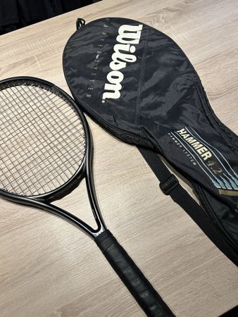 Raquette Tennis Adulte Raquette De Tennis Wilson Hammer 6.2 Power Holes Stretch - Manche 4 Et 4 1/2, Occasion Fonctionnelle Raquette Tennis Wilson Hammer 6.2