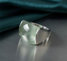 Edlen Natur Prehnit Silberring 925 (rhodiniert)- NEU