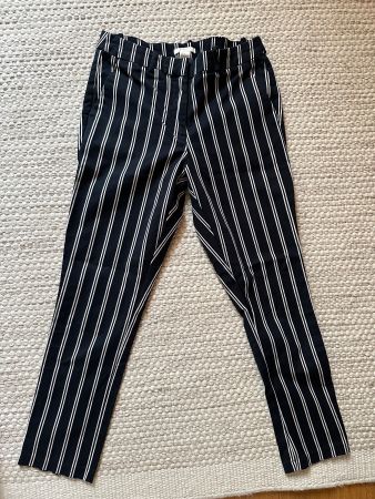 H&M Damen Hose Gr. 38 Blau/Weiss gestreift
