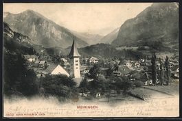 Meiringen, Teilansicht mit Kirche aus de