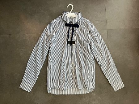 H&M Jungen Hemd Gr. 158 blau/weiss gestreift mit Fliege