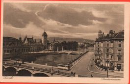 ZÜRICH Landesmuseum - Kupferdruck - Strassenbahn, Tram