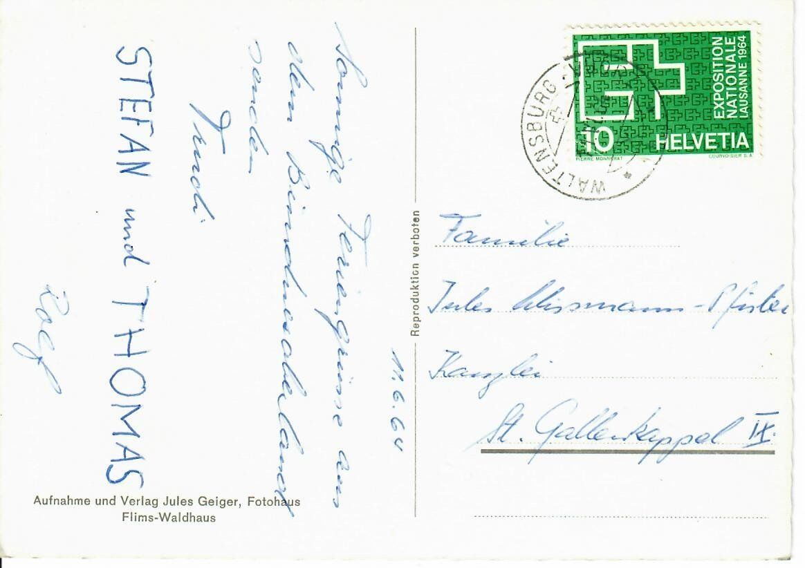 Ansichtskarten: Vuorz - Waltensburg – Gebraucht aus Hochdorf von Ziegel-16 1