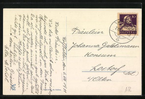 Cartoline postali: AK Wolfhalden, Hotel Pension Rätia – Usato da Berlin venduto da bartko-reher 1