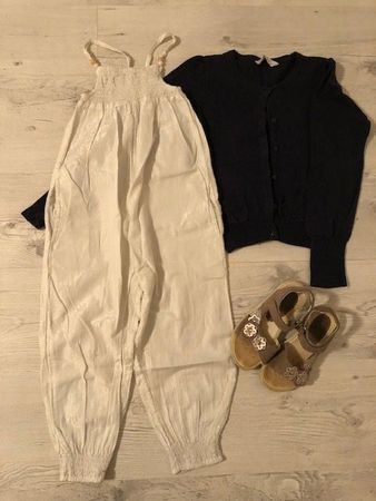 Jumpsuit Set Gr. 116 Sandalen Gr. 30
