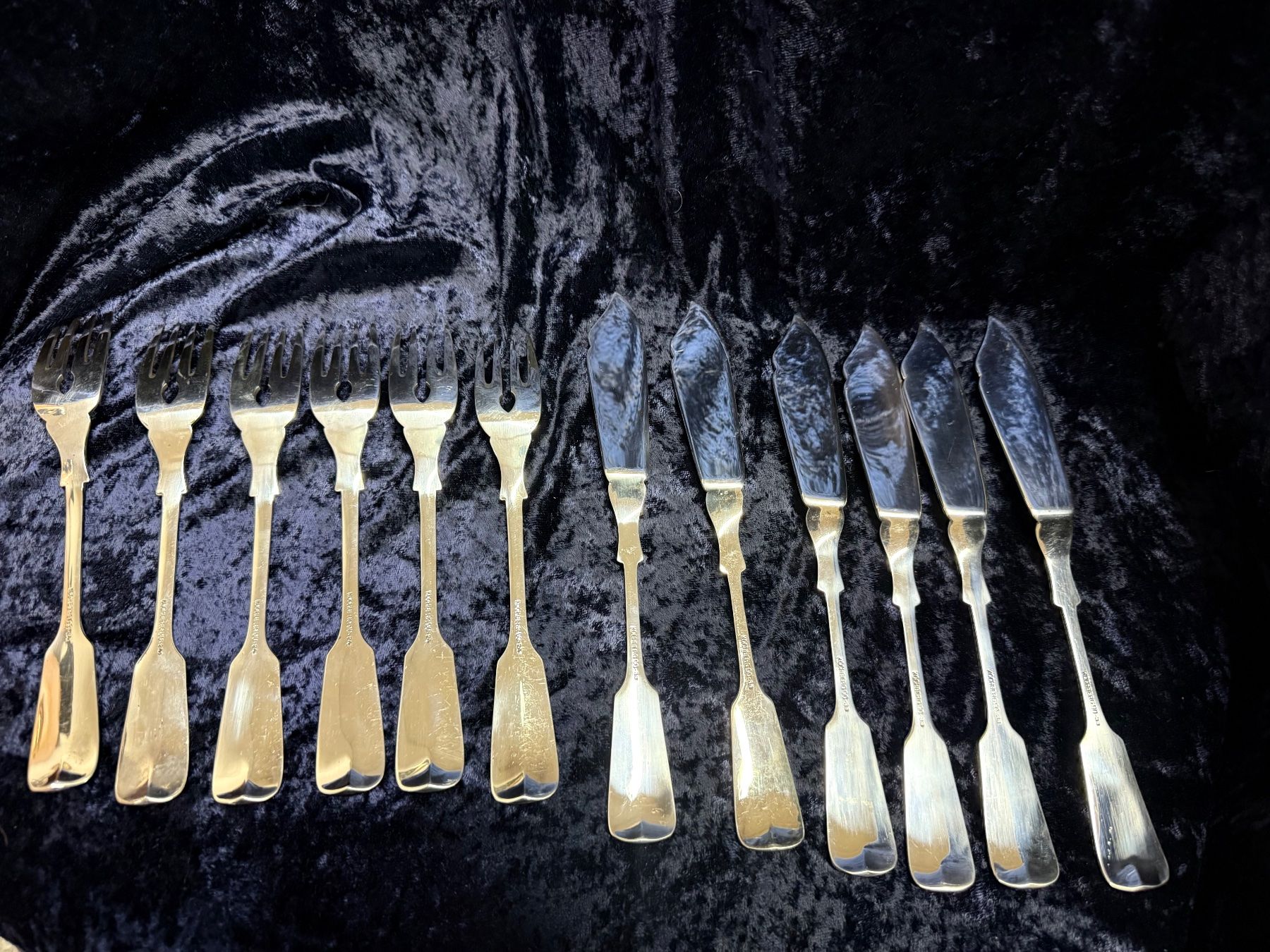 Set di posate: Antikes Silber Fischbesteck Kochberg – Usato da Glattbrugg venduto da Xena2014 1