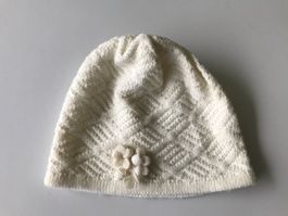 Mädchen Mütze ivory für ca. 3-6j.