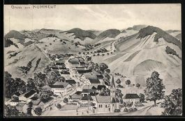 sign. Hans Pernat: Kumreut, Blick auf de