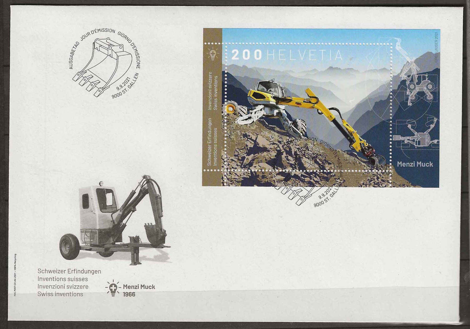 Alle Briefmarken: F1833 - FDC  Menzi Muck – Gebraucht aus Trélex von Phil_Albert
