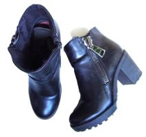 Gr. 37 JENNYFER Stiefeletten schwarz breiter Reissverschluss