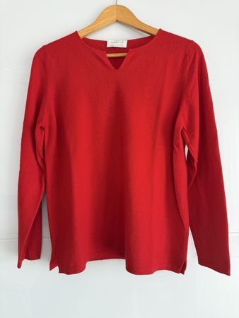 100% Kaschmirpullover von Hawick in rot inkl. Kaschmirschal!
