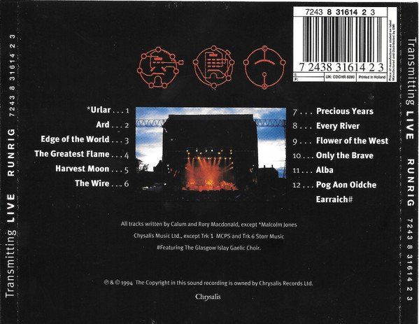 CD: CD Runrig - Transmitting live (1994) – Usato da Möriken AG venduto da mineralia 1