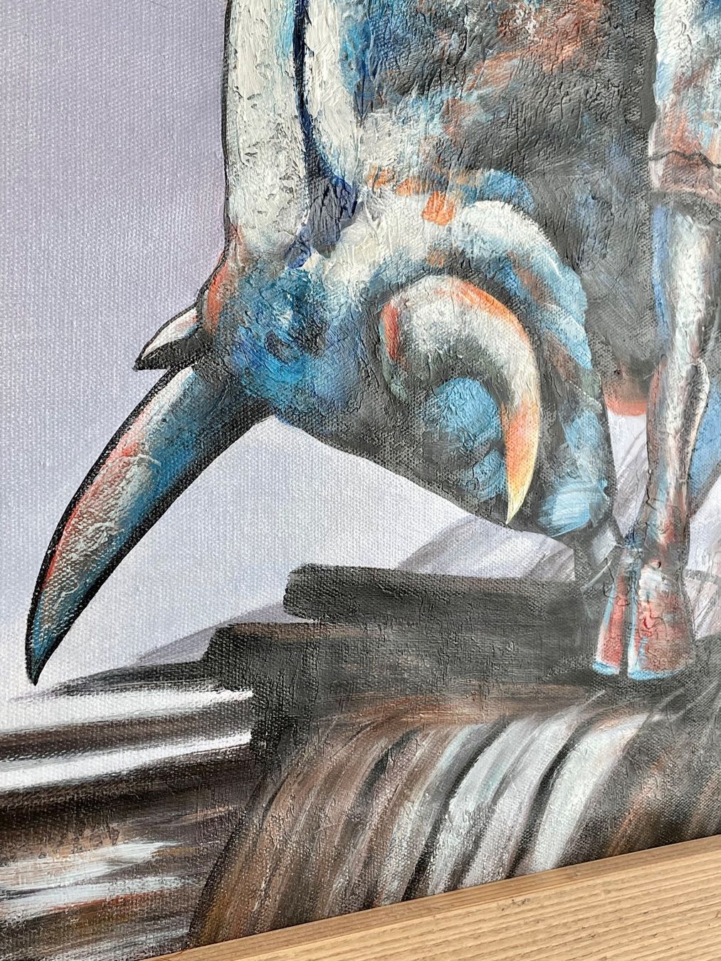 Foto & Immagini: Bild Stier auf Leinwand in Öl oder Acryl – Usato da Brunnen venduto da Holz-style 3