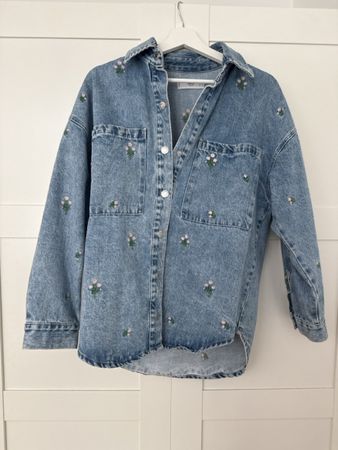 MNG Denim Embroidered Overshirt - Spring Ready! Size XS