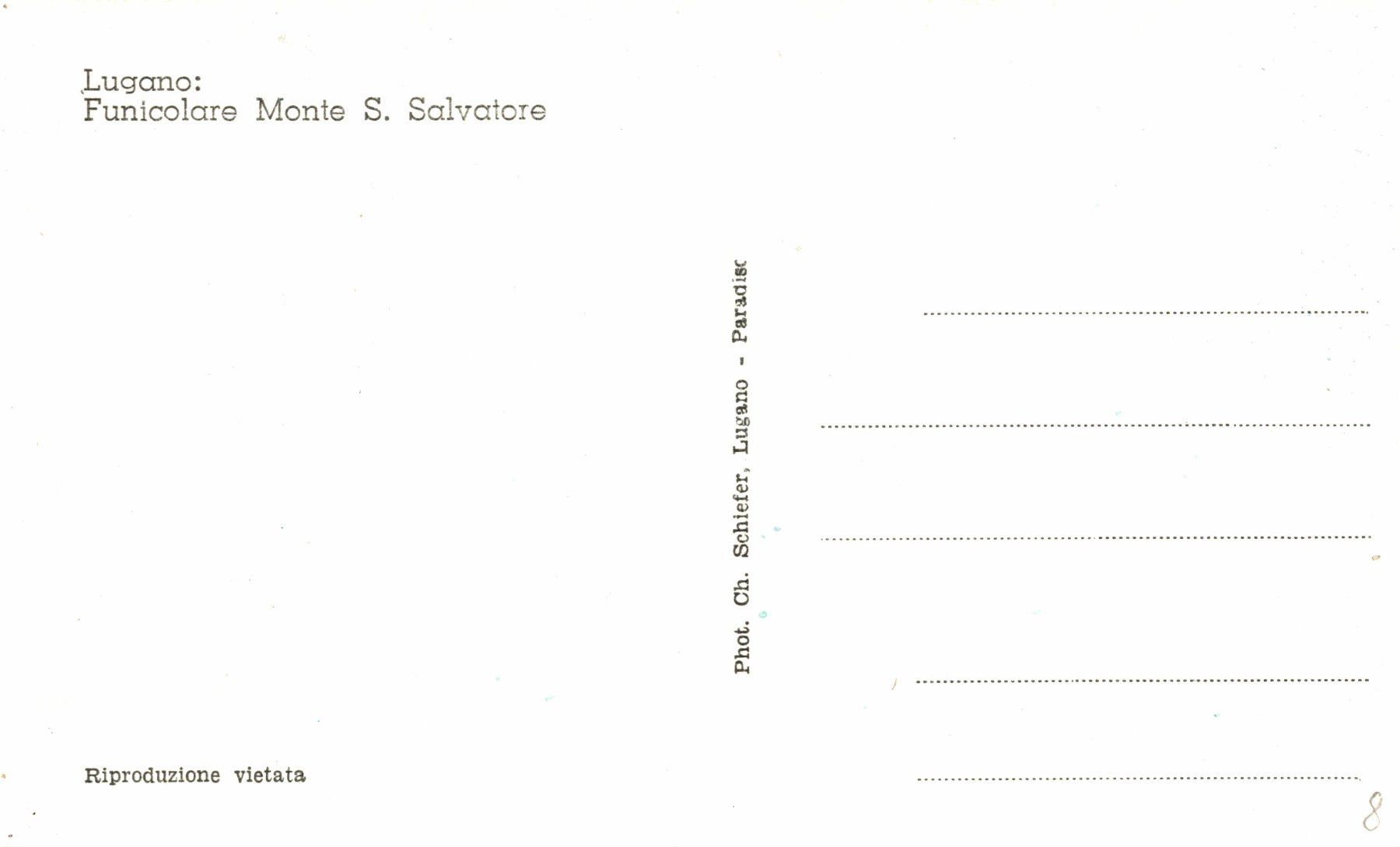 Cartoline postali: Lugano. Funicolare Monte S. Salvatore – Usato da Bronschhofen venduto da Astore 1