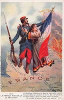 La France accueille la Belgique, circulée 1921