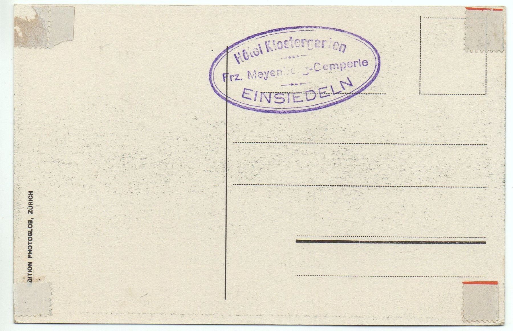Cartoline postali: EINSIEDELN Hotel Klostergarten – Usato da Jona venduto da philajona 1