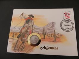 Münzbrief - 1984  Argentinien 1 Peso 1984 Congresso Nacional