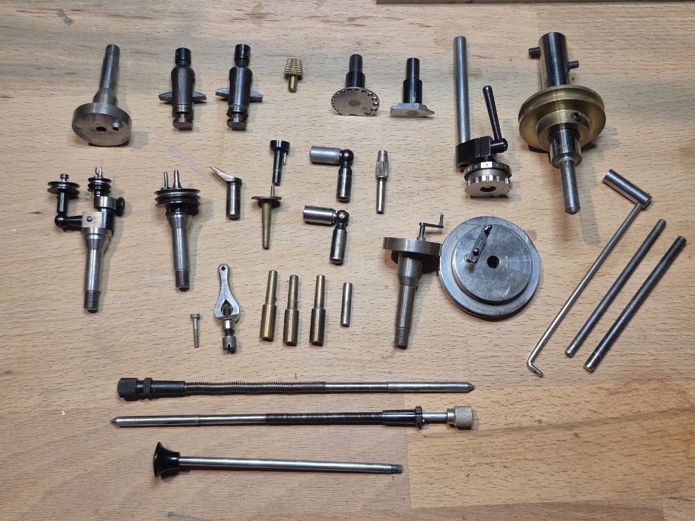 Uhrmacher Drehbank Boley Leinen 8mm mit Motor und Zubehör