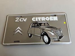 Citroën 2CV Auto-Schild, Aluminium,Top Zustand! Retro!