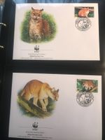 WWF Senegal 1997 afrikanische Goldkatze Satz Ersttagsbriefe