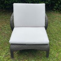 Garten Lounge Sessel Polyrattan mit Sitzkissen Braun