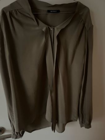 Navyboot Silk Blouse, Size 40, Taupe, Elegant, Autumn style