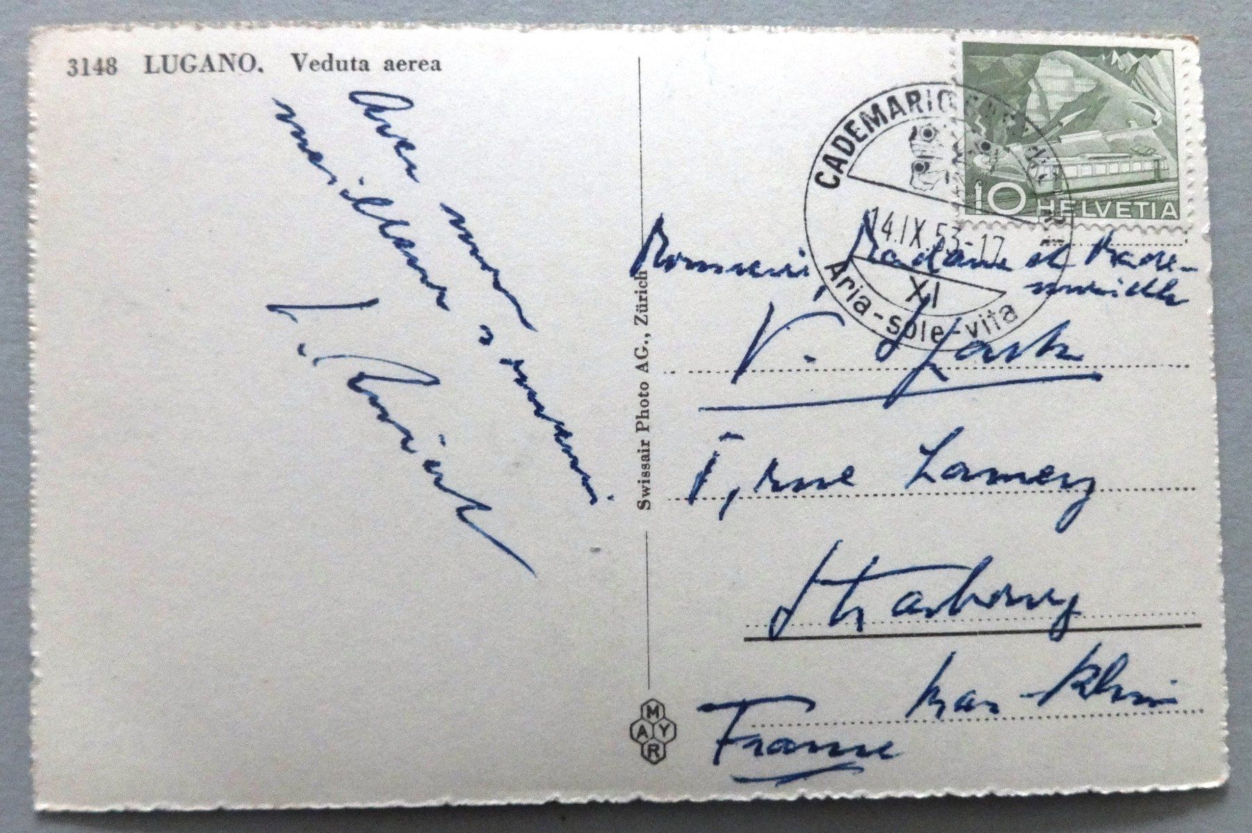 Cartes postales: Lugano, Veduta aerea – D'occasion à Fétigny par Billy2miny 1