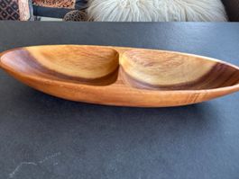 Holzschale, sehr schön verarbeitet 41 cm x 11,5 cm