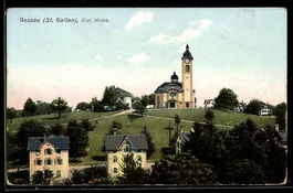 AK Gossau /SG, Prot. Kirche mit Umgebung