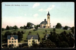 AK Gossau /St. Gallen, Prot. Kirche mit Umgebung