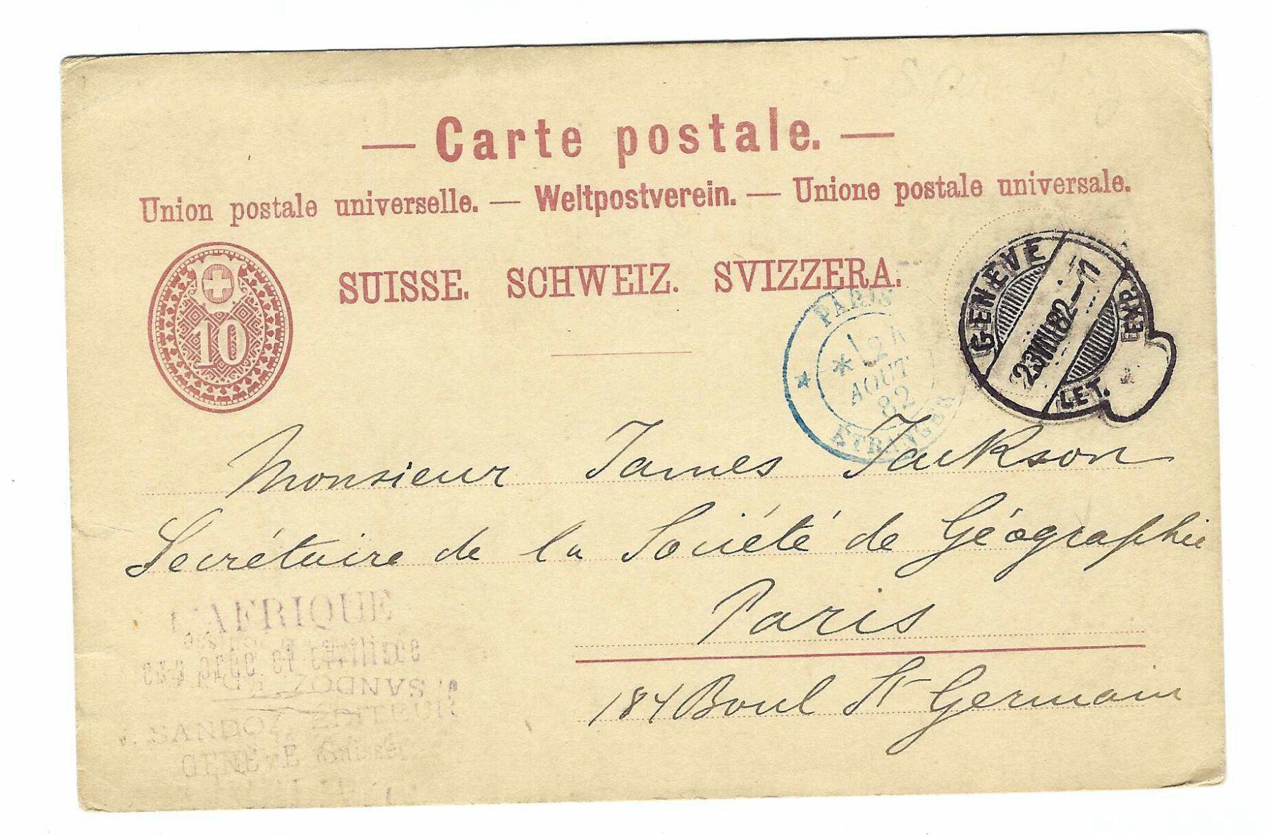 Alle Briefmarken: Sackstempel Genève 1882 lc – Gebraucht aus Aarau von fussball-fussball