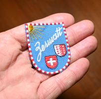 VINTAGE Badge ZERMATT nos ST. GALLER STICKEREI klein WAPPEN