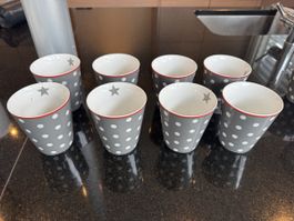 8er Set süsse Becher mit Sternen von Krasilinkoff