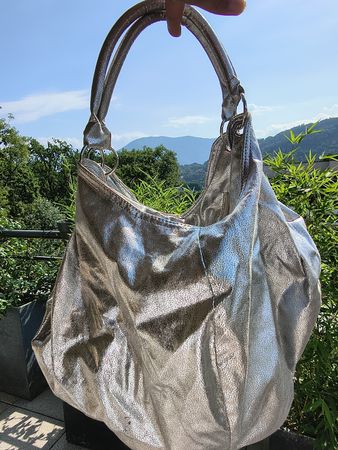 Sac sceau argent Pimkie, porté épaule 2 anses 