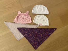 Cute Baby Girl Hat and Bib Set - 5 Pieces