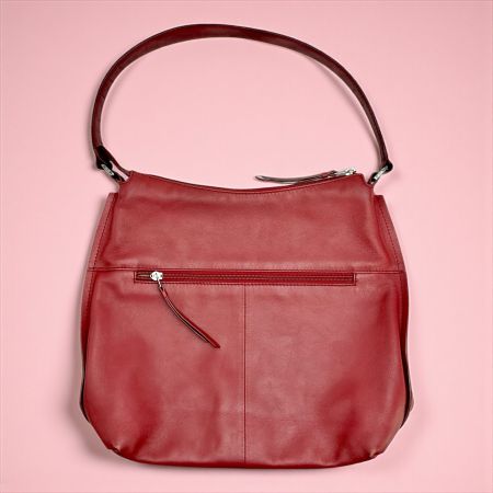Sac à main BREE en cuir véritable bordeaux