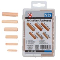 Holzdübel-Sortiment,  Ø 5 - 10 mm,  53-tlg.