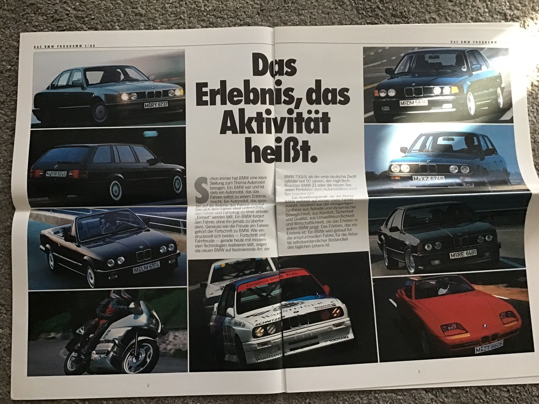 BMW Documenti: BMW Programm 1/1988 Verkaufsprospekt 16 Seiten – Usato da Scherzingen venduto da Starseller62 1