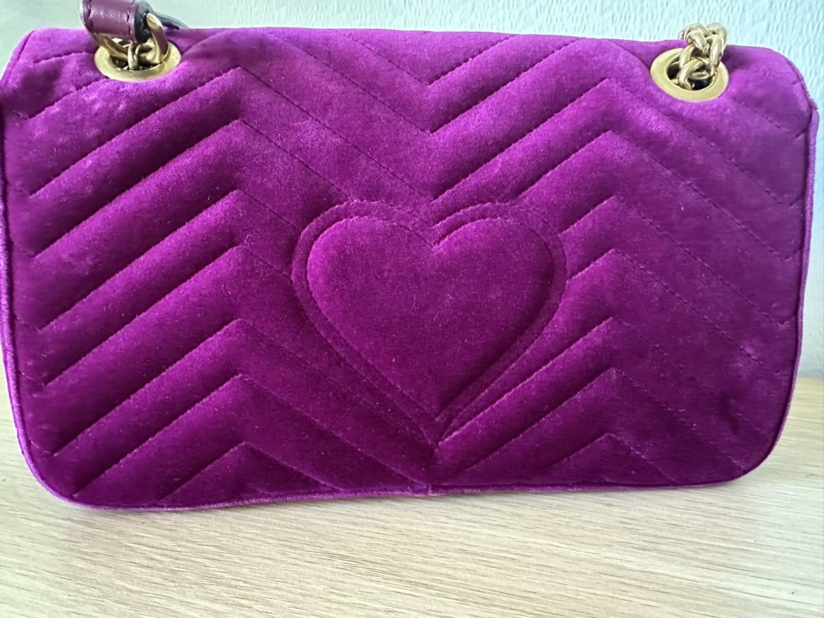 Gucci Borse da donna: Gucci Marmont Samttasche Lila – Usato da Bern venduto da ranine_praline 6