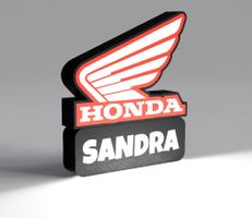 Lightbox lampe led Blanc et RGB Honda Personnalisable