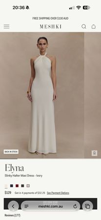 Maxikleid Meshki Elyna Slinky Halter elfenbein neuwertig