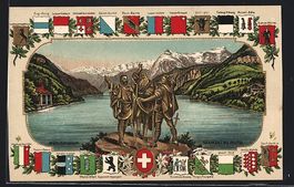 Litho Rütli, Rütlischwur mit Schweizer