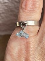 Silberring mit Bluestone Anhänger, Handmade (Grösse 50.5)