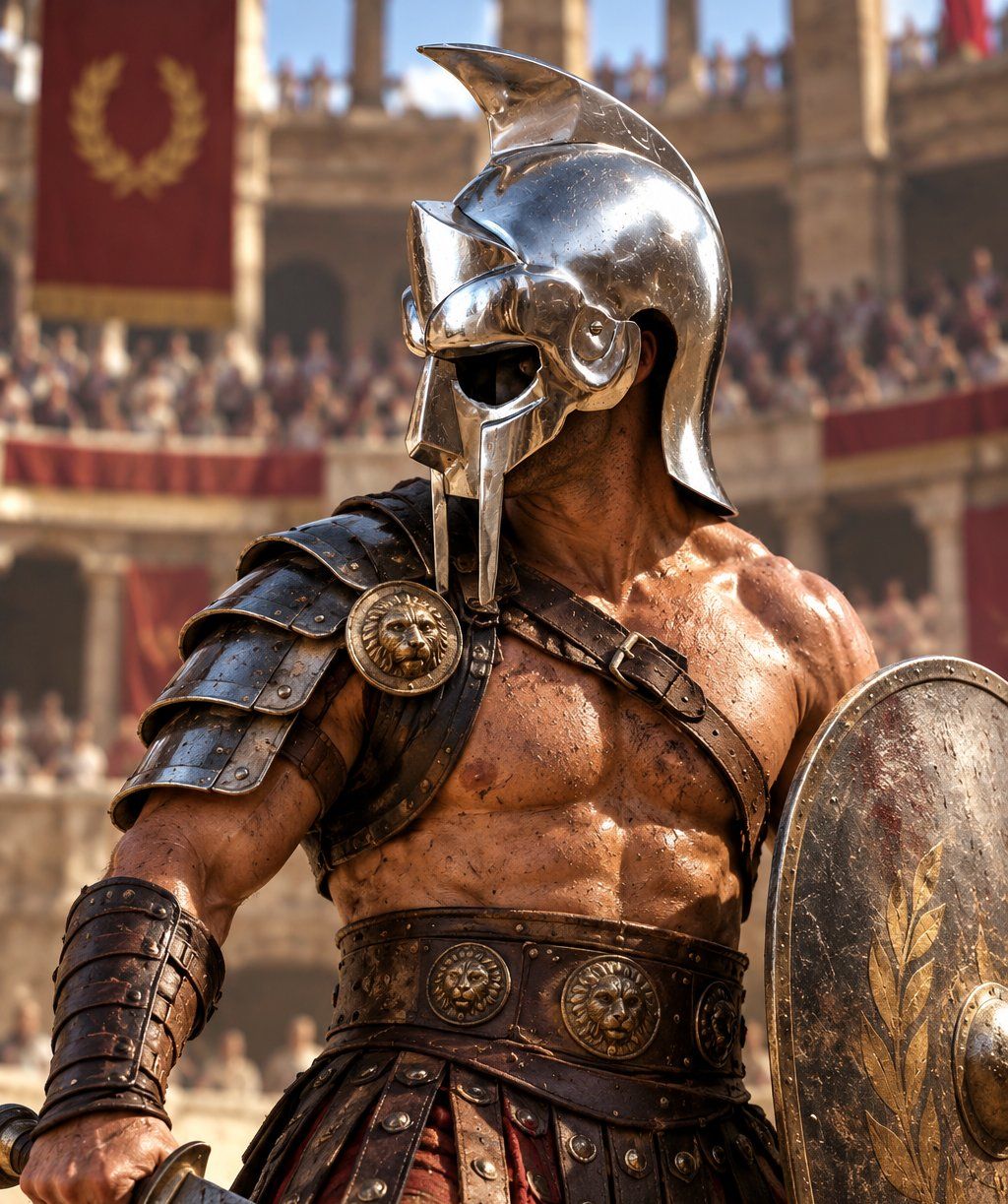 Abbigliamento & accessori d'epoca: Gladiator Römer Helm Rom Maximus Reenactment LARP – Nuovo e nell'imballaggio originale da Untersiggenthal venduto da customs 3