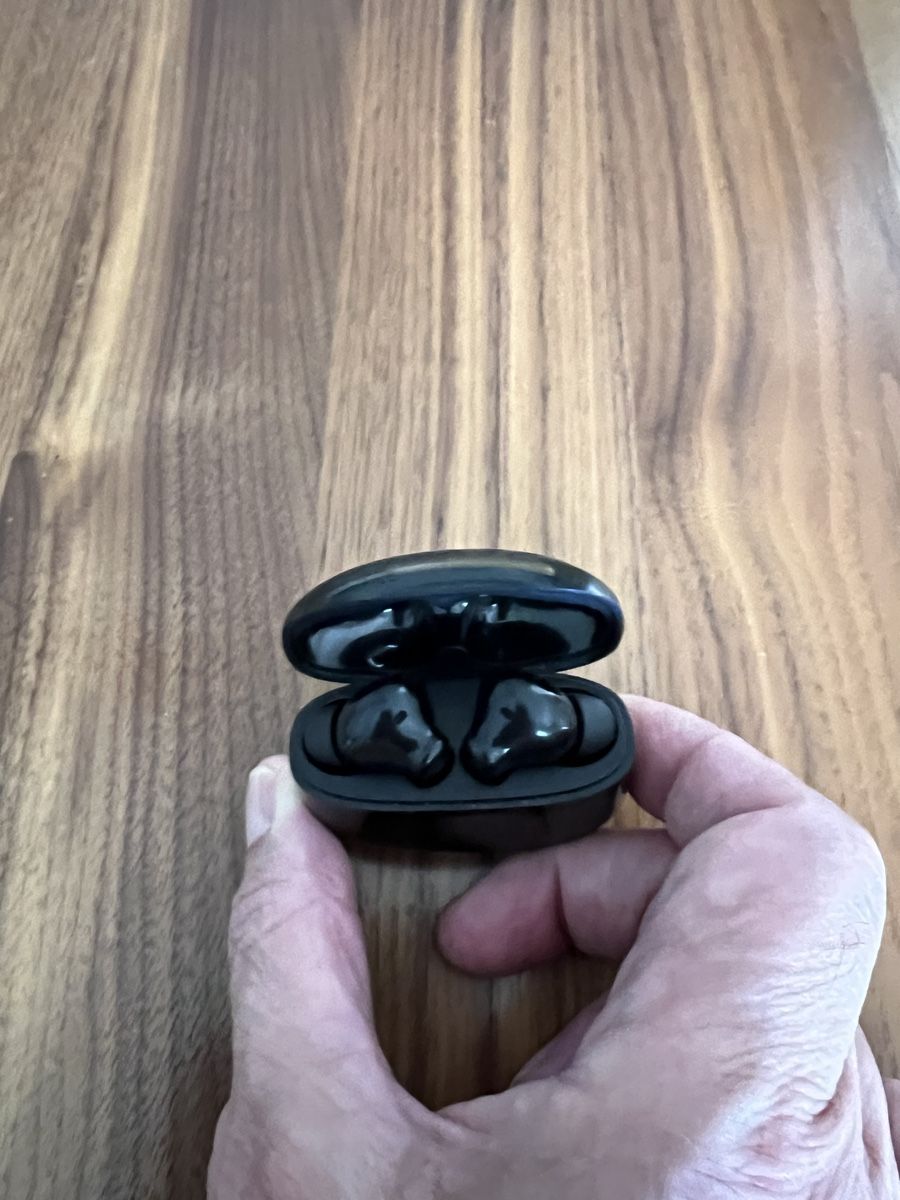 Cuffie: Schwarz Glänzende Wireless Earbuds mit Ladecase – Usato da St. Gallen venduto da Zaruhi34 3