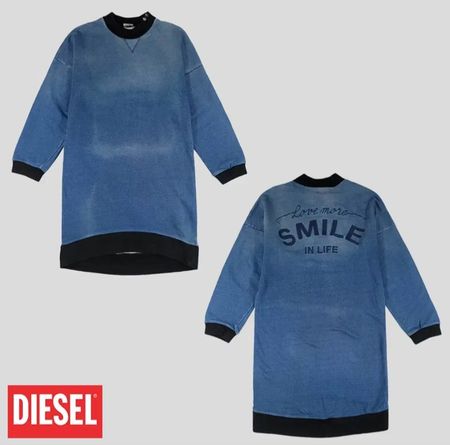 Diesel Sweatshirt Kleid Blau Gr. 38Damen Herbst Top!